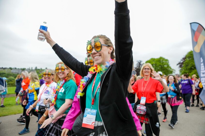 Pavements and pathways across Aberdeen's City and Shire were a sea of tartan today as a record-breaking 3,500 Kiltwalk Heroes stepped out for 400 Scottish charities, in what was the biggest ever Granite City Kiltwalk to date.