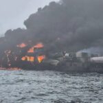 Oil tanker ablaze after collision off Yorkshire