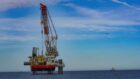 Installation of the first monopile for the East Anglia Three offshore wind farm.