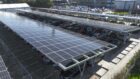 Solar panels over a car park at Eastbourne District General Hospital.. Eastbourne. Image: Veolia