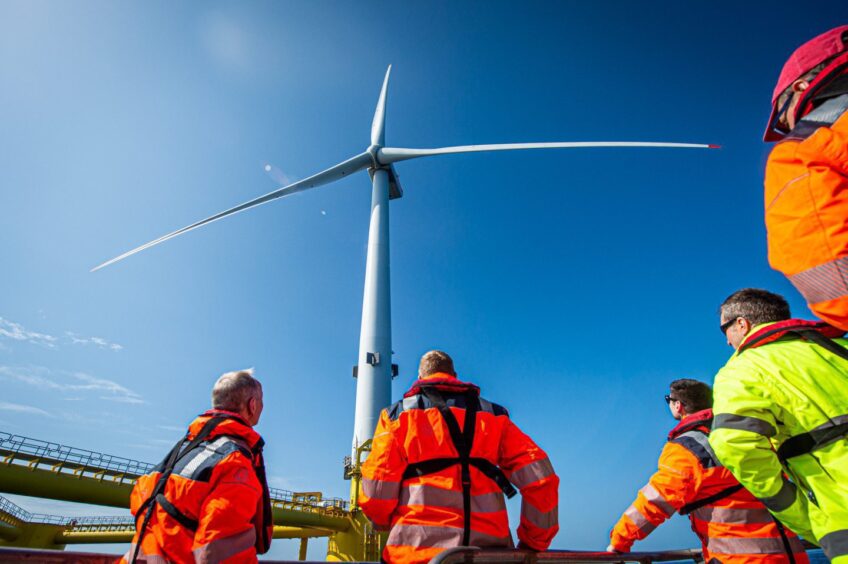 Offshore crews at the Kincardine Offshore Wind Farm in Scotland.