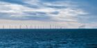 Wind turbines in the open sea.