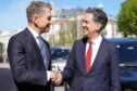 Norway's Energy Minister Terje Aasland (L) meets with British Energy Secretary Ed Miliband (R) at the government's representative facilities in Oslo, Norway, 07 May 2025. Image: Heiko Junge/EPA-EFE/Shutterstock