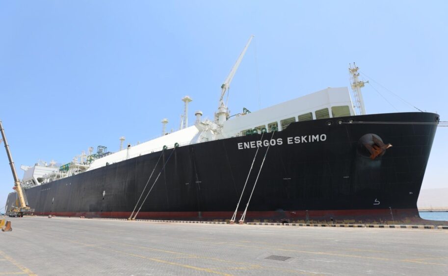 The Energos Eskimo FSRU moored at Ain Sokhna, in Egypt