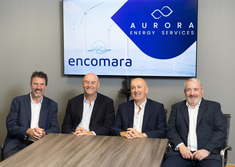 (L-R) Encomara chief technology officer Malcolm Bowie, executive chairman Ian Donald, Aurora chief executive Doug Duguid and Encomara co-founder Ian Cobban. Image: SurePR