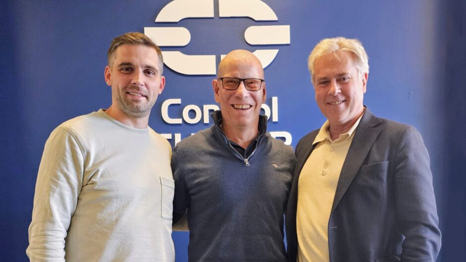From left: Outgoing CEO Lukas David, founder Petter Birkeland and new CEO Bernt Arne Breistein. 