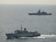 Russian intelligence-gathering ship spotted in Outer Hebrides. Image: Royal Navy