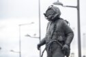 The new memorial statue for North Sea divers that was unveiled in Pocra Quay, Fittie. Image: Kami Thomson/DC Thomson
