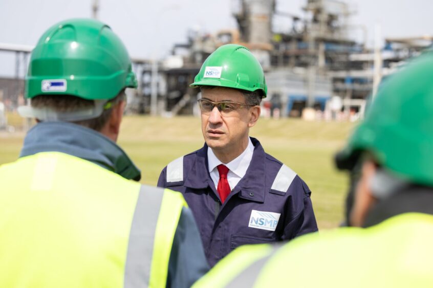 Energy Security and Net Zero Secretary Ed Miliband during a visit to St Fergus, Peterhead.