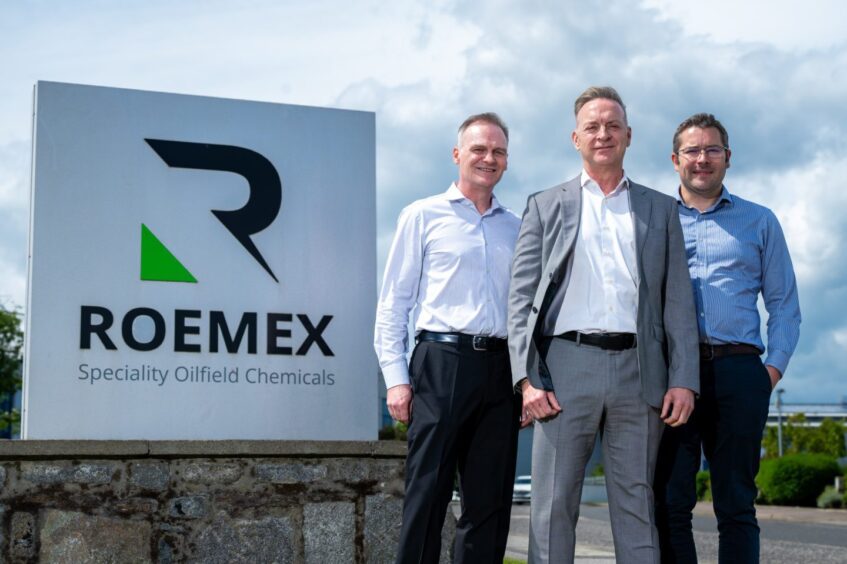 Left to right: Alex Buchan, director of drilling and completions, George Dickson, chief executive and Peter Wilkie, managing director. Image: Mearns & Gill