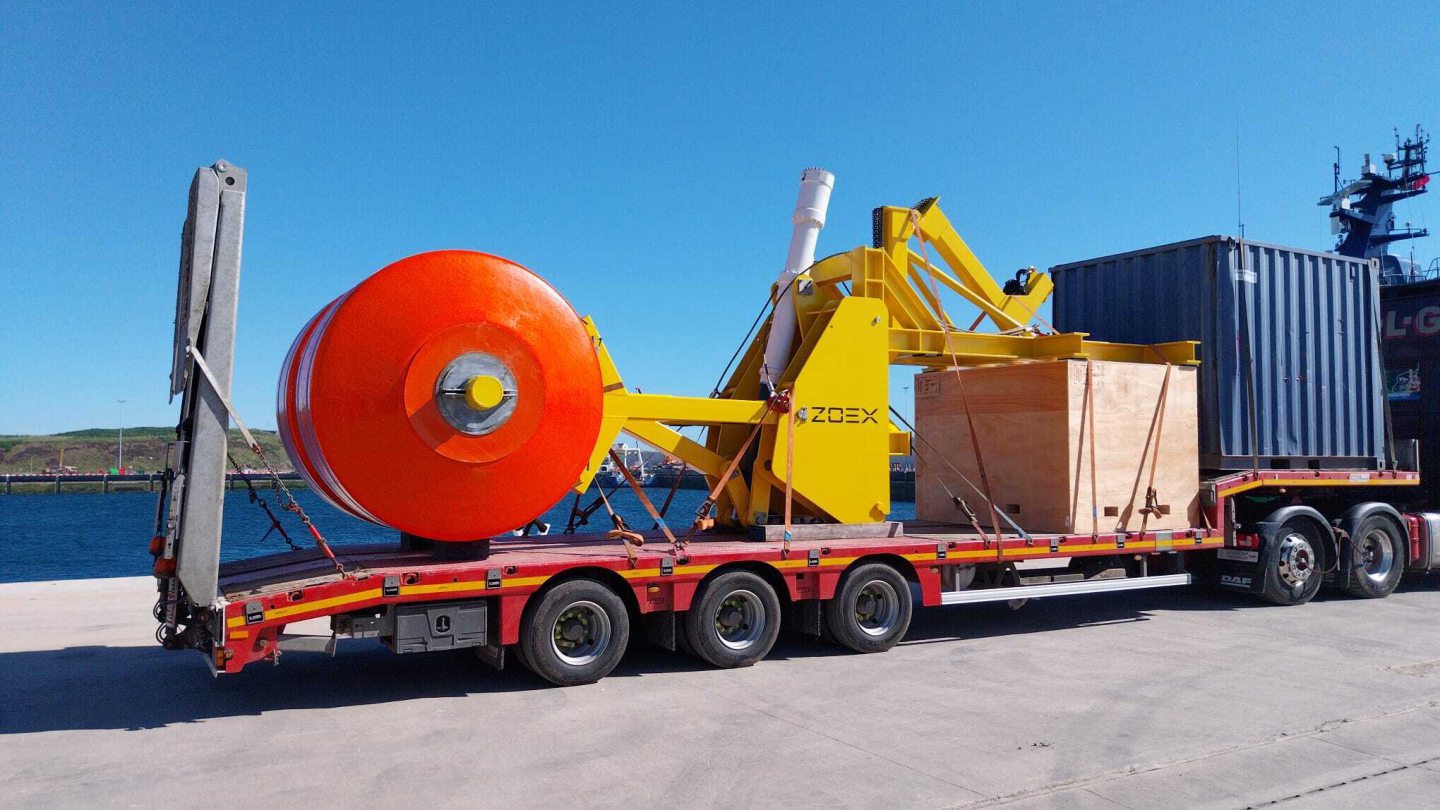 A wave power device developed by Zoex.