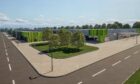 A visualisation of Apatura's plans for an AI data centre and battery storage hub planned for the site of a former steelworks in Motherwell.  Image: Apatura