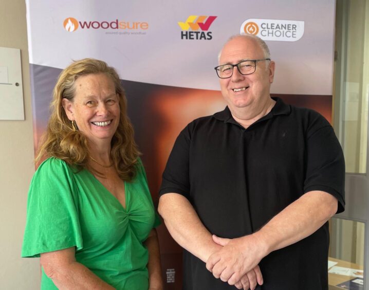 From left, Cleaner Safer Group chair Kaye Welfare and CEO Bruce Allen.