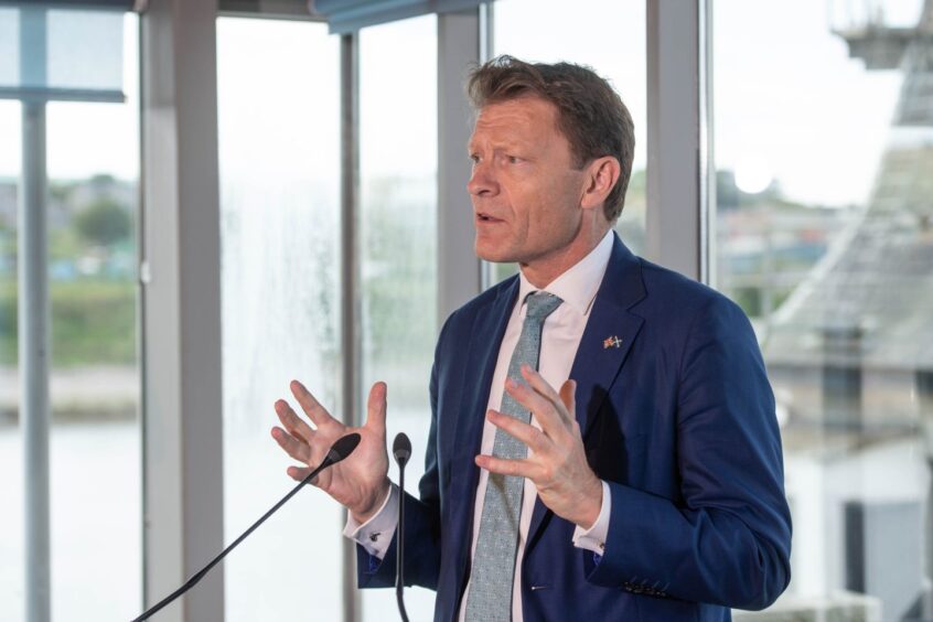Reform UK deputy leader Richard Tice at a press conference in Aberdeen in June 2025. Image: Darrell Benns/DC Thomson