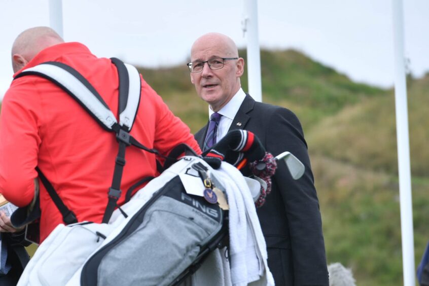 Scottish First Minister John Swinney at Trump International Golf Links in Menie, Balmedie, Aberdeenshire. Tuesday 29th July 2025. Image: Darrell Benns/DC Thomson