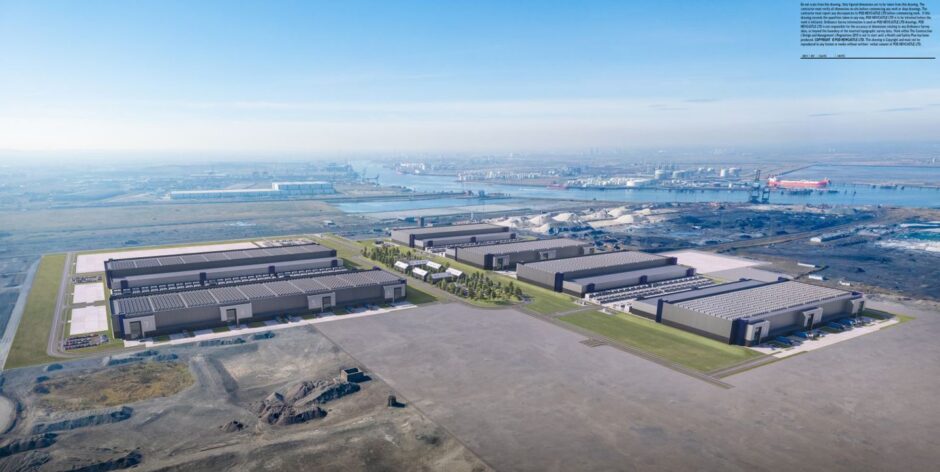 There are doubts over the future of Teesside as a green energy hub, as government departments compete over the same land for flagship projects. Picture shows; Teesworks data centre. Supplied by Lichfields