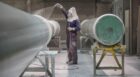 Spray coating in action at eBlast's Kintore facility. Image: eGroup