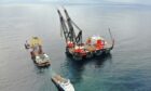 Hereema's Sleipnir life vessel installed Inch Cape's offshore substation platform on its jacket.