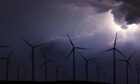 Storm Night Over Wind Farm