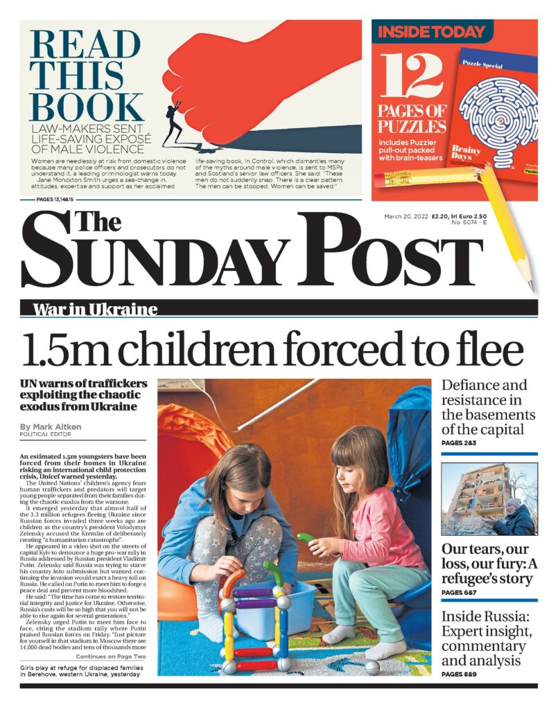 Partnership between The Sunday Post and Bloomsbury highlights male violence against women and girls