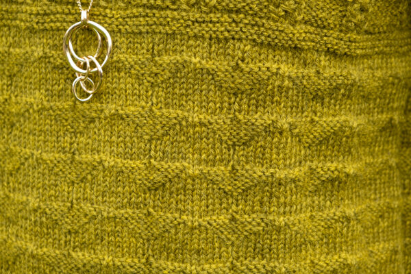 Gansey knitting preview close up, April 16