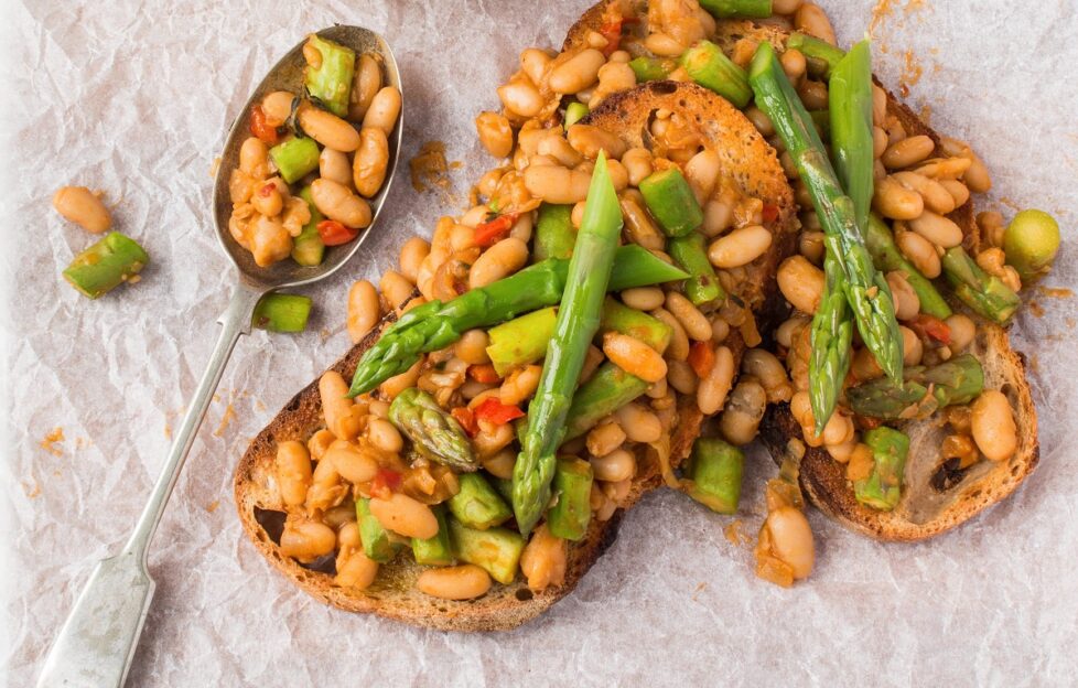 Asparagus recipe asparagus smoky beans on toast