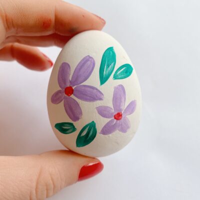 Easter craft floral painted eggs step by step