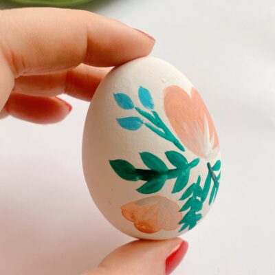 Easter craft floral painted eggs step by step