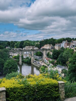 A view of Knaresborough viaduct on a sunny day