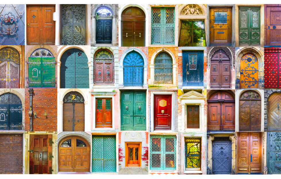 Collage of different doors