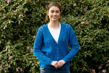 Modeal wearing blue cardigan, June 4 preview