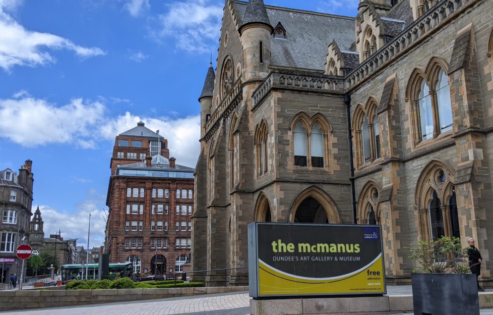 The McManus Dundee's Art Gallery & Museum view with DC Thomson building in background