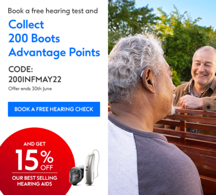 Collect 200 Boots Advantage Points with Boots Hearingcare promo image