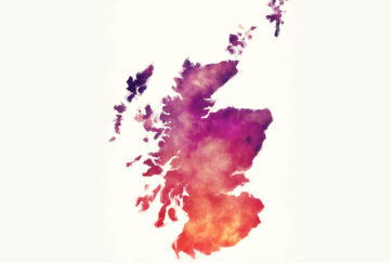 Colourful map of Scotland