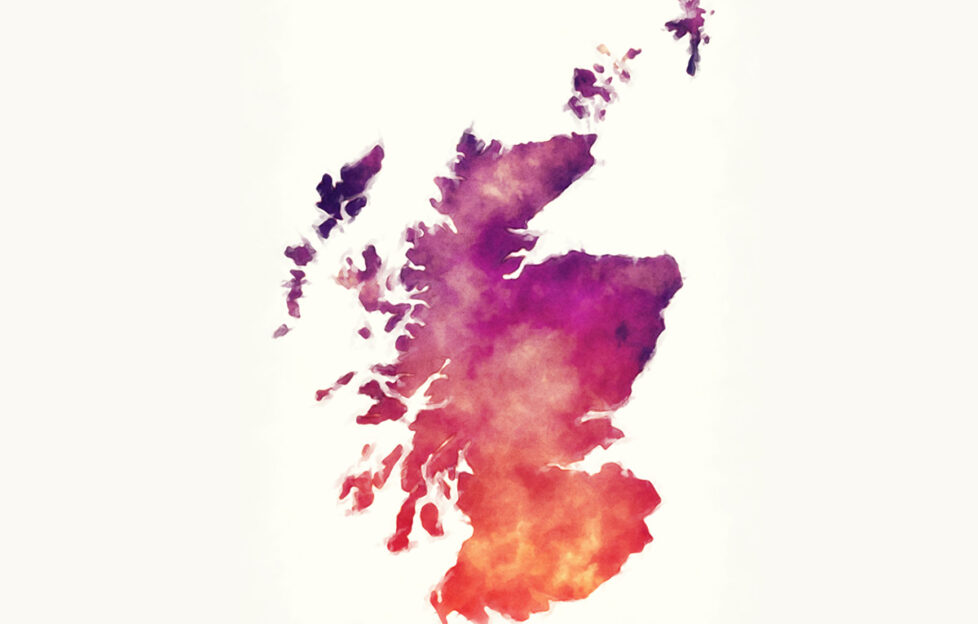 Colourful map of Scotland