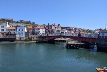 Whitby town with bridge over River Esk