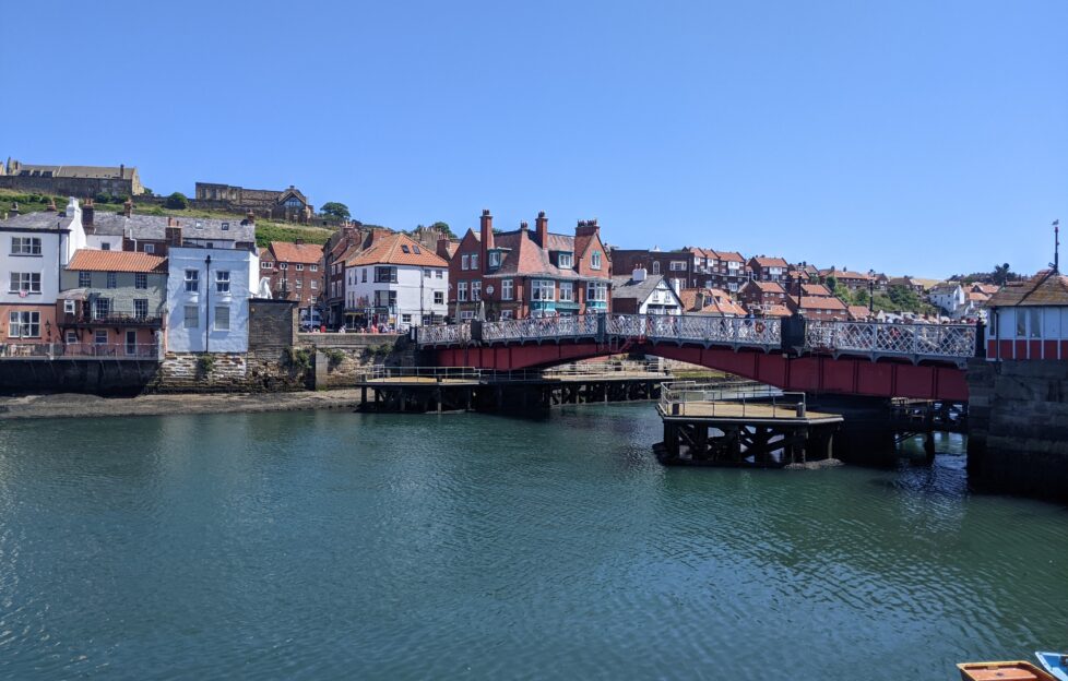 Whitby town with bridge over River Esk