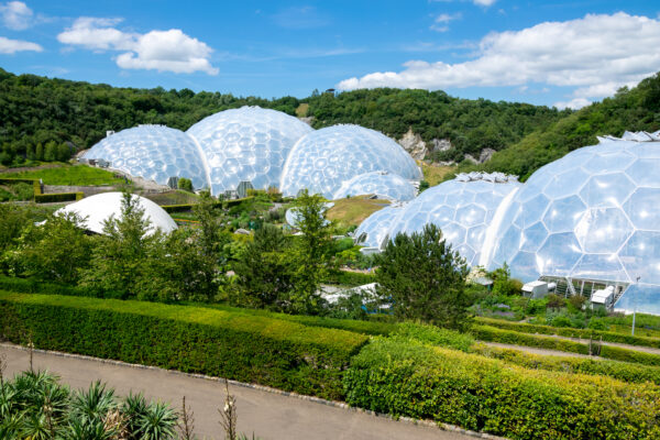 Cornwall Eden Project domes in the sunshine