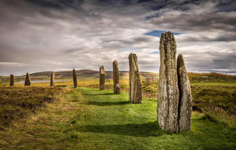 ancient stone circle on Orkney island