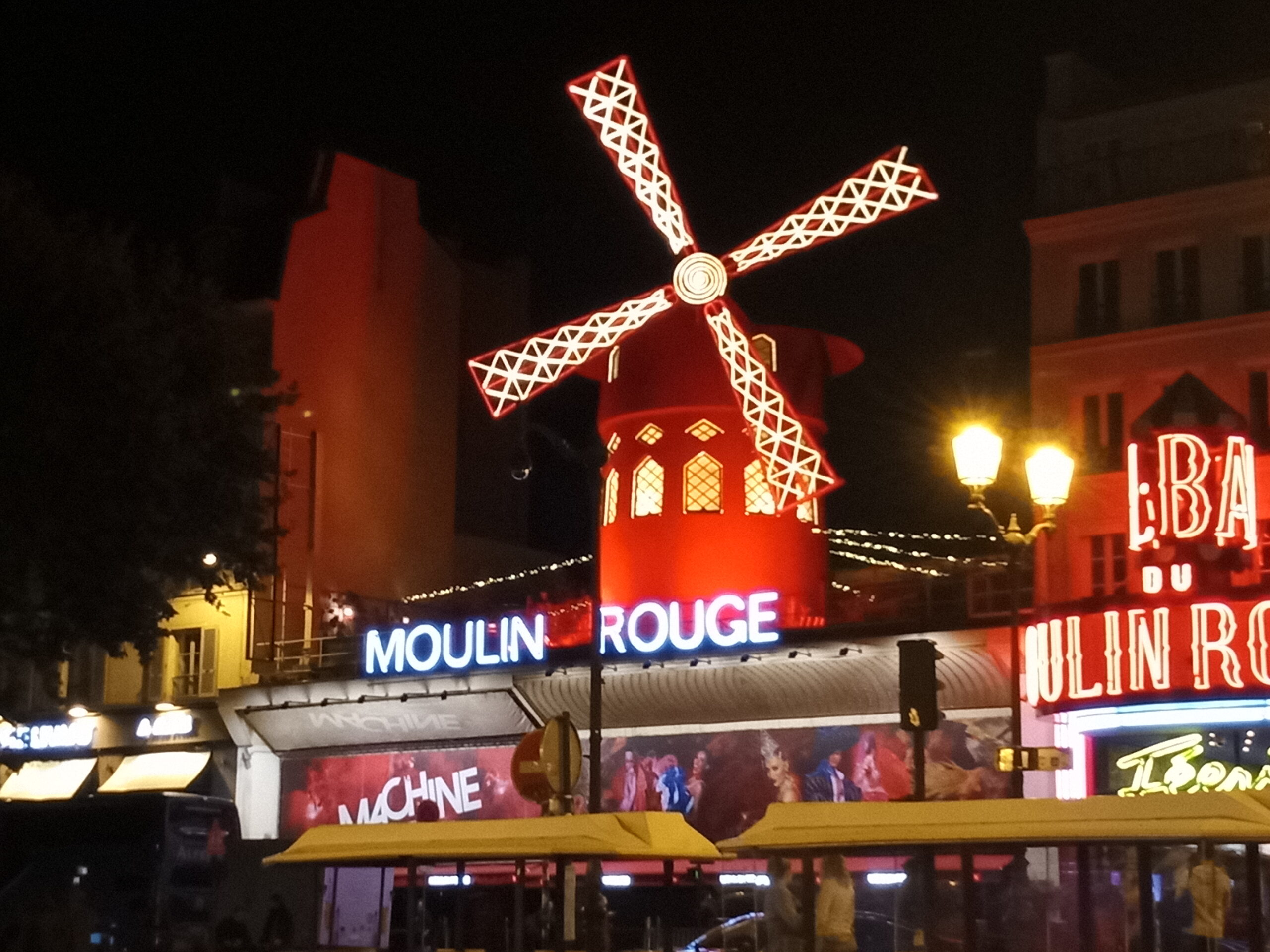 Moulin Rouge in Paris at night