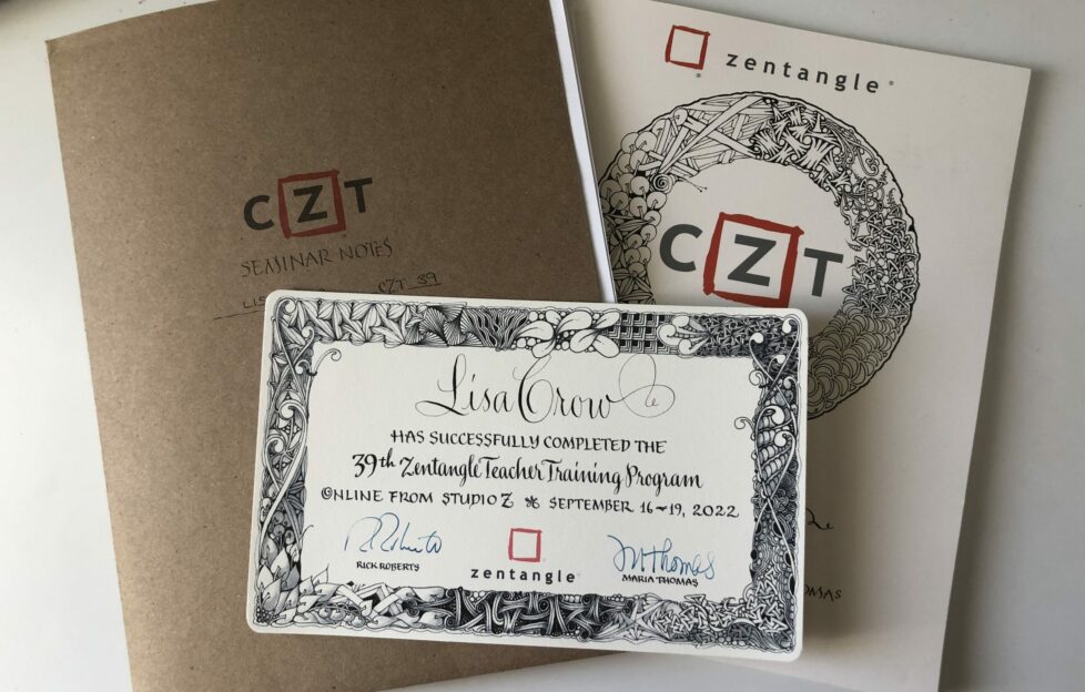 Lisa's certificates for Zentangling