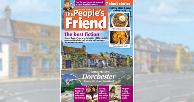 The People's Friend cover of the 4th January 2023 issue with Dorchester illustration