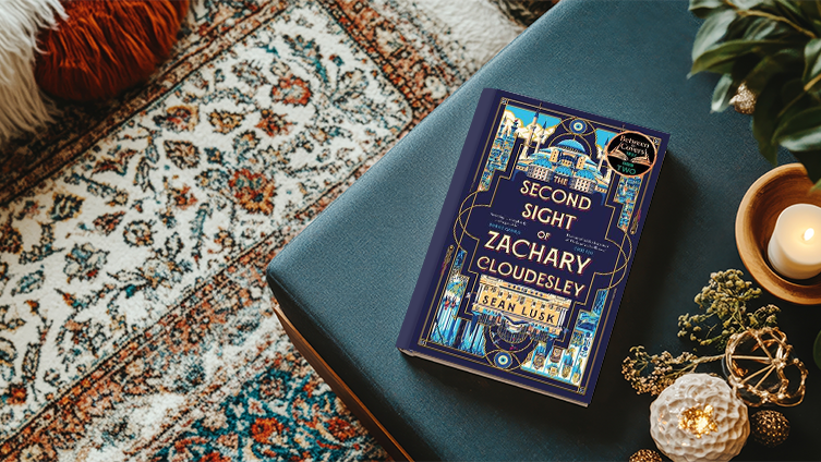 Best Historical Fiction Books. 'The Second Sight of Zachary Cloudesley' book sitting on cosy fabrics.