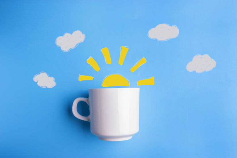 A cup with sunshine for Blue Monday tips