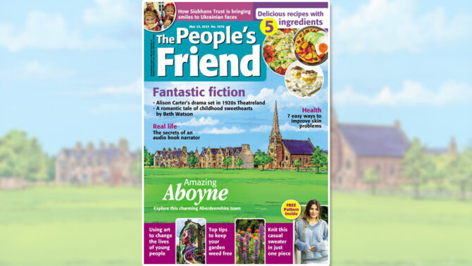 Cover of The People's Friend issue March 25th with illustration of Aboyne