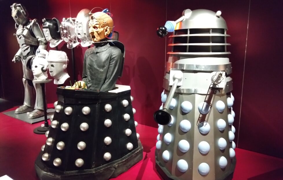 Dalek statues from including Davros from the Doctor Who exhibit in National Museum of Scotland