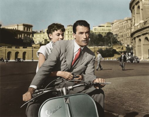 Audrey Hepburn and Gregory Peck in "Roman Holiday".