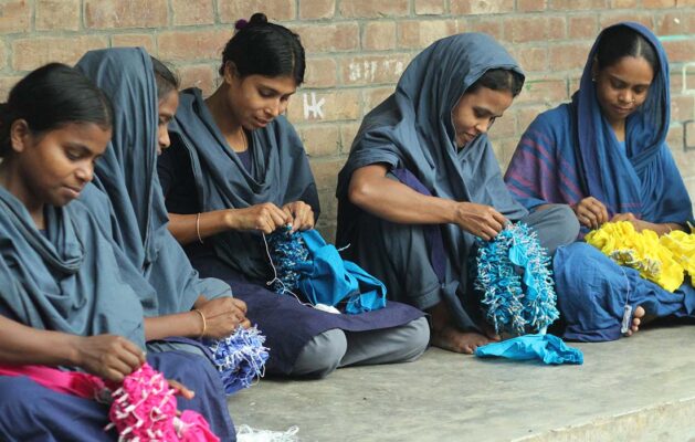 The women learning new skills Pic: Sreepur Village