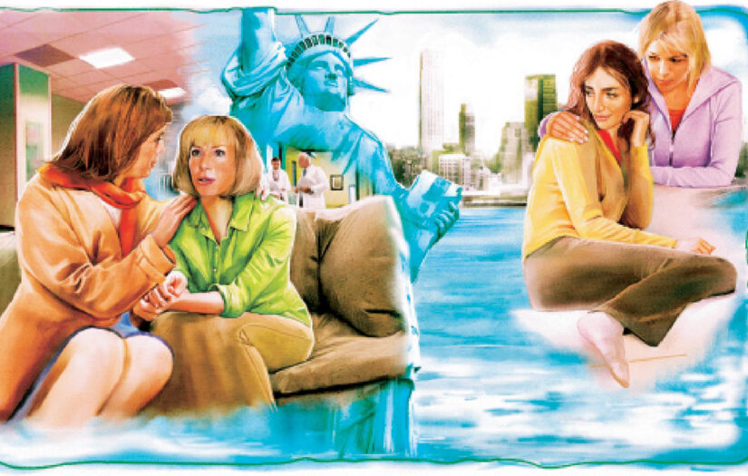 Meg joins her sister and daughter in New York Illustration by Sailesh Thakrar