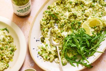 Pea and goats cheese risotto